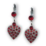 Mariana Earrings Heart Dangling Siam Austrian Crystals Primrose Cocktail Hour Coll. - Image 3