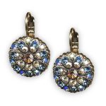Mariana Earrings Shimmering Floral Vitral Lt, Pale Blue, Champagne, & Amber Austrian Crystals Moondrops Cocktail Hour Coll. - Image 3