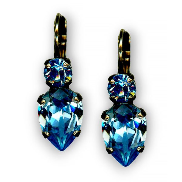 Earrings By Mariana My Treasures Coll. Adorable Aquamarine Swarovski Crystals