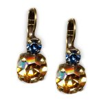 Mariana Earrings Adorable Champagne & Pale Blue Austrian Crystals Moondrops Cocktail Hour Coll. - Image 3