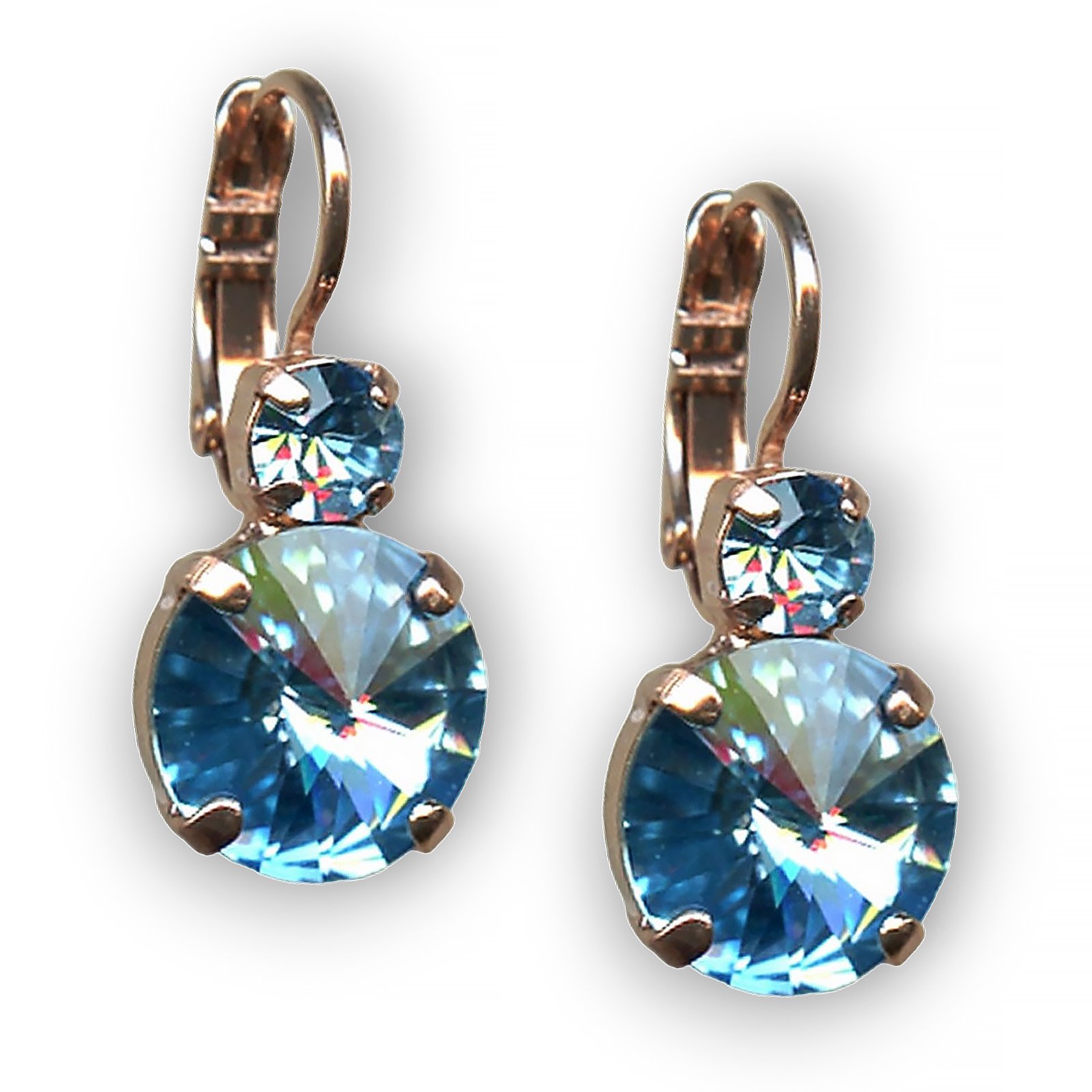 E-1037R-202202-RG6 (1) Mariana Earrings Gorgeous Aquamarine Austrian Crystals My Treasures Coll. - Image 1
