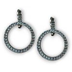 Mariana Earrings Halo Encrusted Aquamarine Austrian Crystals My Treasures Coll. - Image 3