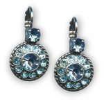 Mariana Earrings Dainty Floral Aquamarine Austrian Crystals My Treasures Coll. - Image 3