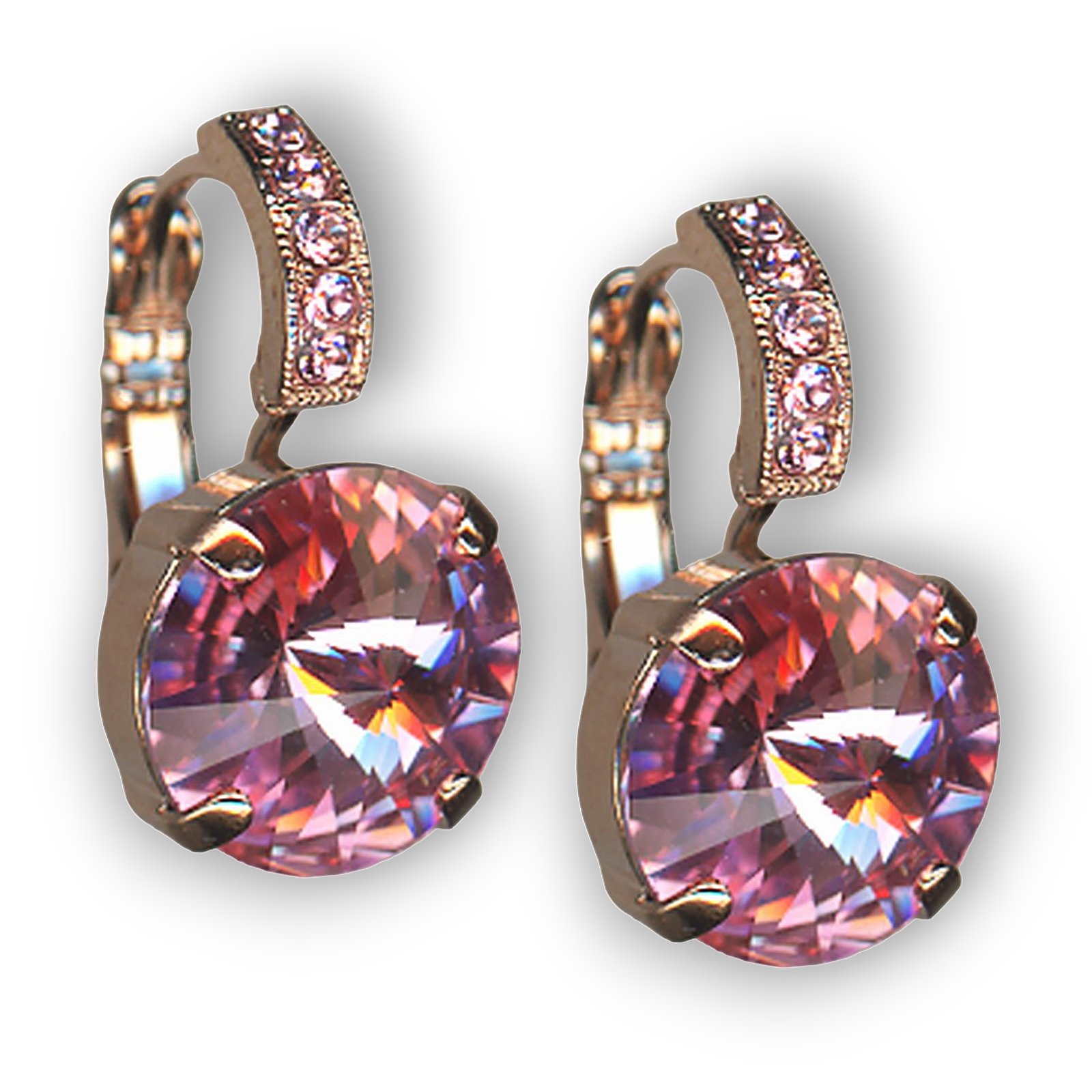 E-1056R-209209-RG6 (1) Earrings By Mariana My Treasures Coll. Simply Elegant Rose Swarovski Crystals - Image 1