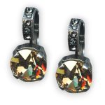 Mariana Earrings Simply Elegant Champagne & Pale Blue Austrian Crystals Moondrops Cocktail Hour Coll.