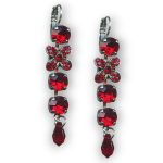 Mariana Earrings Dangling Floral Siam Austrian Crystals Primrose Cocktail Hour Coll. - Image 2