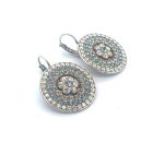 Earrings By Mariana Cocktail Hour Coll. Luxurious Champagne and Pale Blue Swarovski Crystals - Image 3