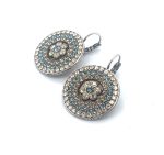 Earrings By Mariana Cocktail Hour Coll. Luxurious Champagne and Pale Blue Swarovski Crystals - Image 2