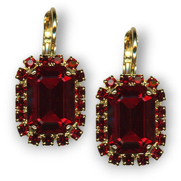 Mariana Earrings Glamorous Siam Austrian Crystals Primrose Cocktail Hour Coll.