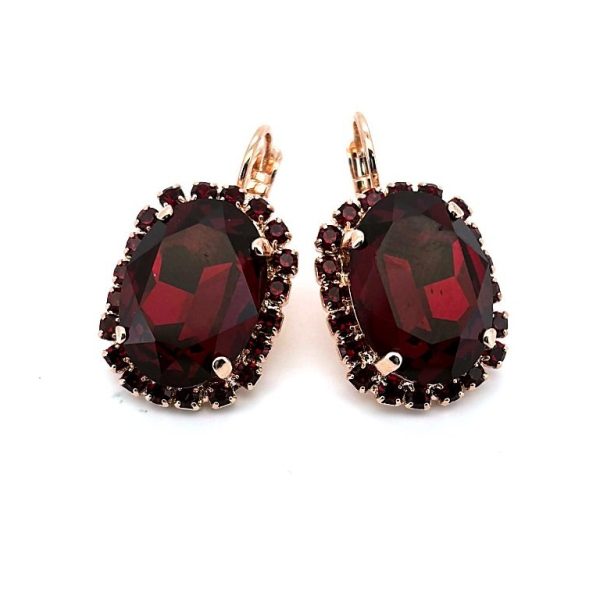 Earrings By Mariana Woman Elegant Oval Siam Swarovski Crystals
