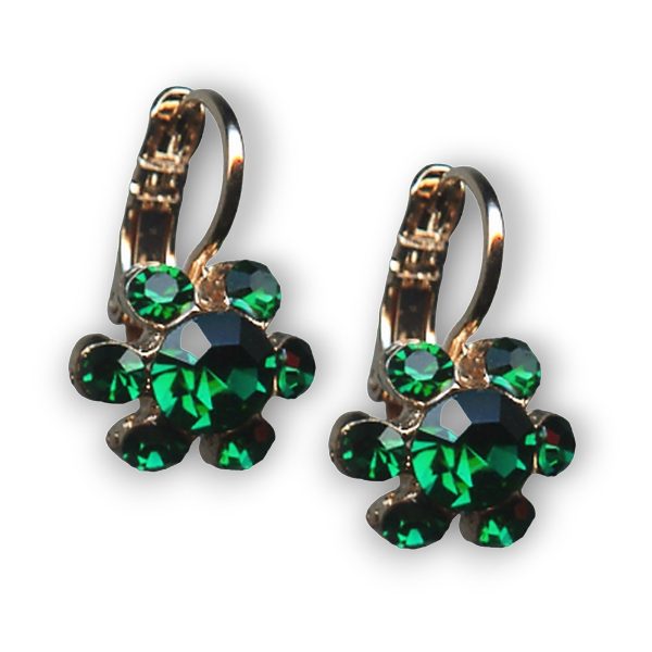Mariana Earrings Dainty Floral Emerald Austrian Crystals My Treasures Coll.