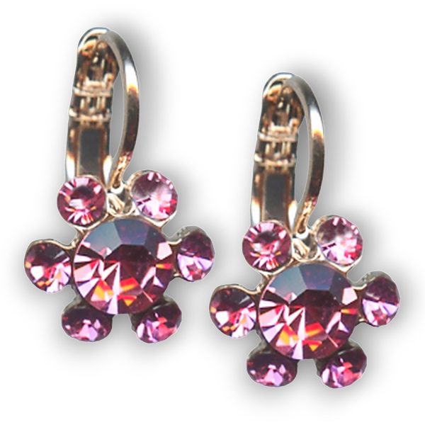 Earrings By Mariana Woman Dainty Floral Rose Swarovski Crystals