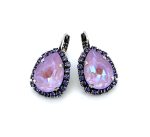Earrings By Mariana Woman Adorable Tanzanite and Blue Swarovski Crystals-SP