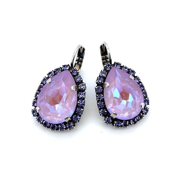 Earrings By Mariana Woman Adorable Tanzanite and Blue Swarovski Crystals-SP