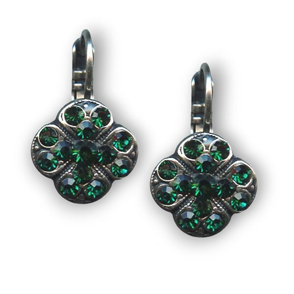 Earrings By Mariana Woman Clover Shaped Emerald Swarovski Crystals