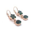 Earrings By Mariana My Treasures Coll. Charming Floral Emerald Austrian Crystals - Image 2