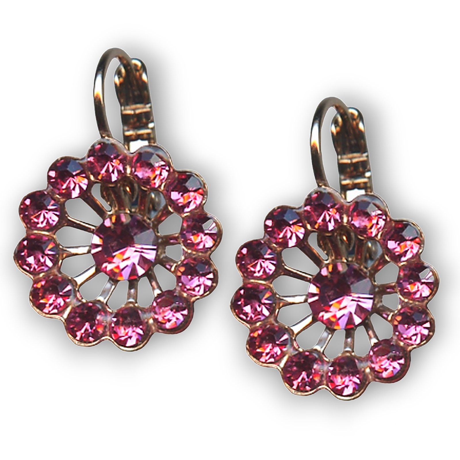 E-1195-1-209209-RG6 (1) Mariana Earrings Glamorous Rose Austrian Crystals My Treasures Coll. - Image 1