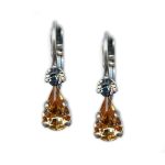 Mariana Earrings Lovely Champagne & Pale Blue Austrian Crystals Moondrops Cocktail Hour Coll.