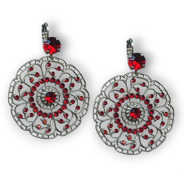 Mariana Earrings Boho Chic Siam Austrian Crystals Primrose Cocktail Hour Coll.