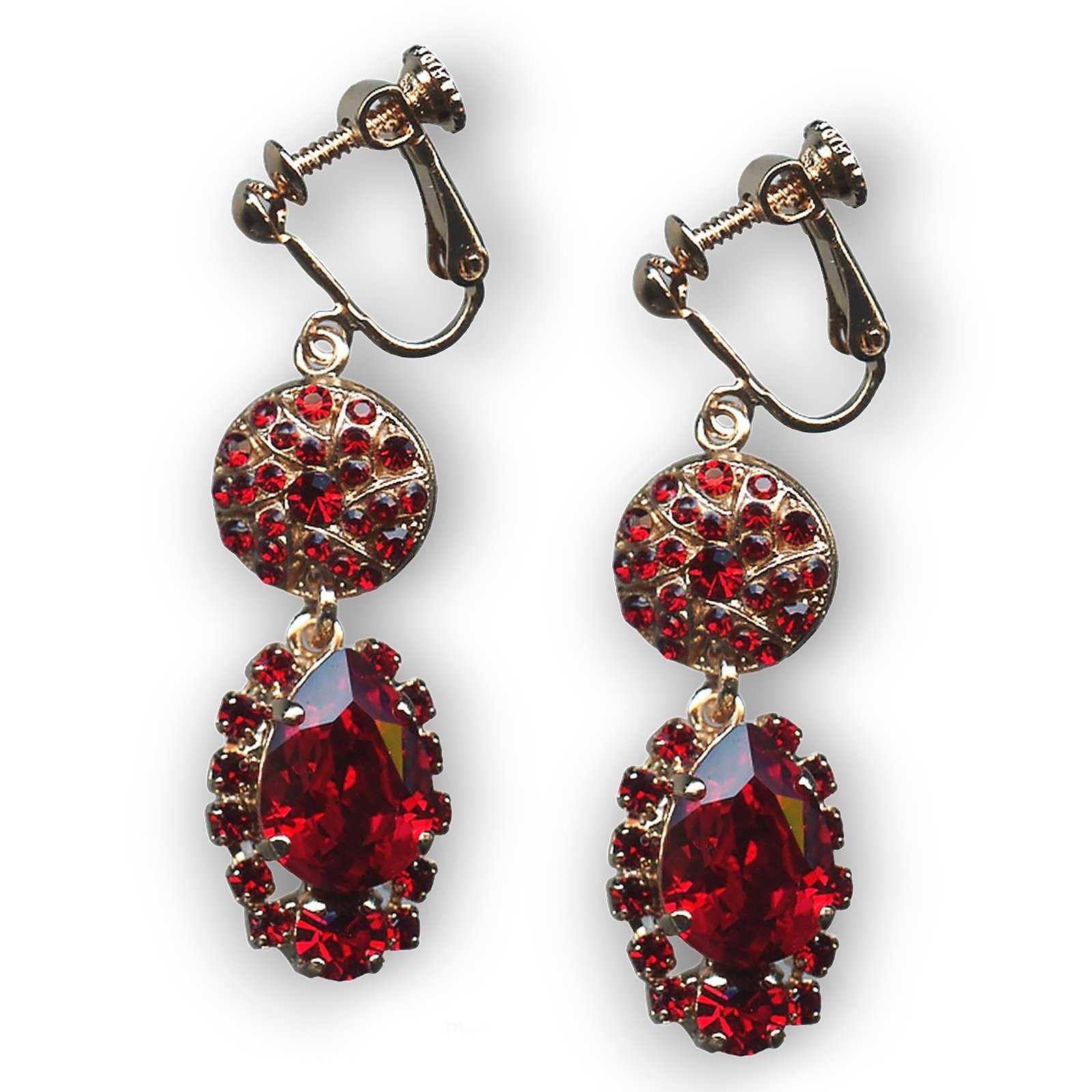E-1259-208208-RG2 (1) Mariana Earrings Sophisticated Siam Austrian Crystals Primrose Cocktail Hour Coll. - Image 1