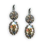 Mariana Earrings Glamorous Champagne, Amber, & Pale Blue Austrian Crystals Moondrops Cocktail Hour Coll. - Image 2