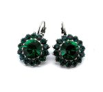 Earrings By Mariana My Treasures Coll. Floral Emerald Swarovski Crystals - Image 3