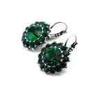 Earrings By Mariana My Treasures Coll. Floral Emerald Swarovski Crystals