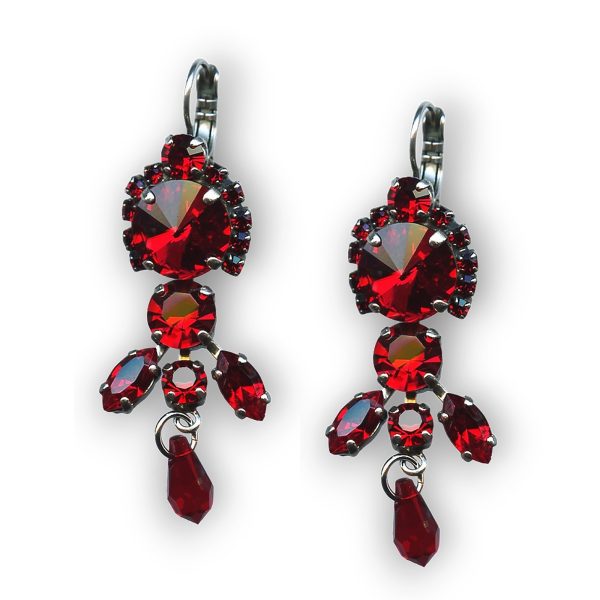 Mariana Earrings Exquisite Siam Austrian Crystals Primrose Cocktail Hour Coll.