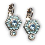 Mariana Earrings Hexagon Aquamarine Austrian Crystals My Treasures Coll. - Image 2