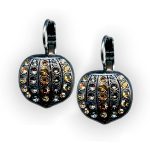 Mariana Earrings Beautiful Champagne, Amber, & Pale Blue Austrian Crystals Moondrops Cocktail Hour Coll. - Image 3