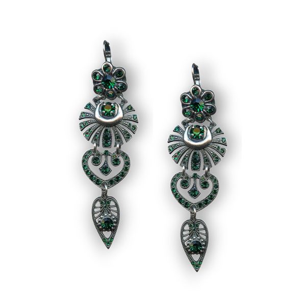 Earrings By Mariana Woman Finely Drop Emerald Swarovski Crystals