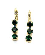 Earrings By Mariana Woman Chic Triple Tier Emerald Swarovski Crystals - Image 2