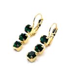 Earrings By Mariana Woman Chic Triple Tier Emerald Swarovski Crystals