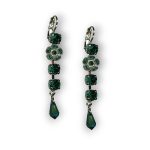 Mariana Earrings Multi Tier Floral Emerald Austrian Crystals My Treasures Coll. - Image 2