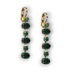 Earrings By Mariana Woman Elegant Oval Emerald Swarovski Crystals - Image 2