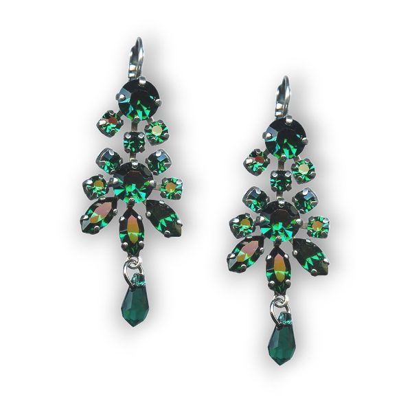Mariana Earrings Chandelier Emerald Austrian Crystals My Treasures Coll.