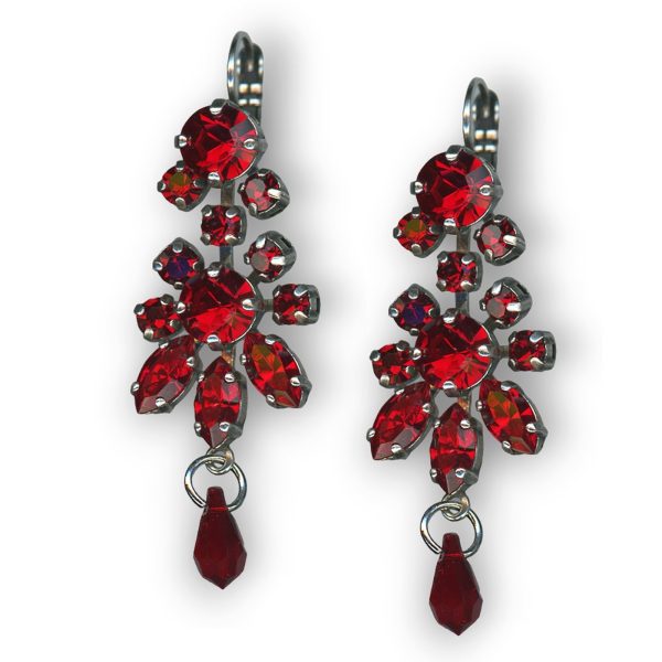 Mariana Earrings Chandelier Siam Austrian Crystals Primrose Cocktail Hour Coll.