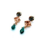 Mariana Earrings Crystal Paradise Shine ,Green & Peach Austrian Crystals Imagine Nostalgia Coll. - Image 2