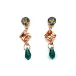 Mariana Earrings Crystal Paradise Shine ,Green & Peach Austrian Crystals Imagine Nostalgia Coll.