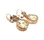 Mariana Earrings Odyssey Coll. Beautiful Faceted Leverback Amethyst Gold Brown Austrian Crystals - Image 3