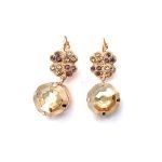 Mariana Earrings Odyssey Coll. Beautiful Faceted Leverback Amethyst Gold Brown Austrian Crystals