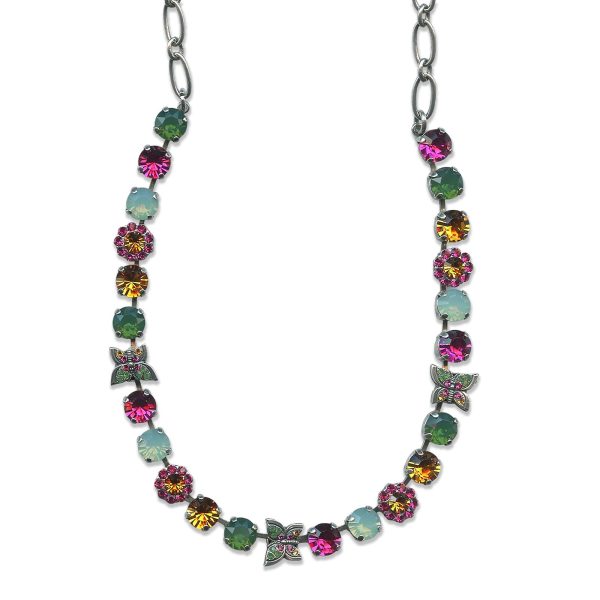 Mariana Necklace Floral Palace Green Opal, Fuchsia, Topaz, & Pacific Opal Austrian Crystals My Treasures Coll.