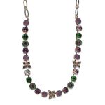 Necklace By Mariana Alluring Forest Green, Amethyst and Opal Swarovski Crystals - Image 3