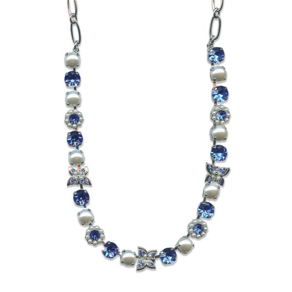 Mariana Necklace Elegant Pearl & Sapphire Austrian Crystals My Treasures Coll.