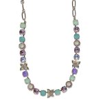 Necklace By Mariana Woman Gorgeous Chrysolite Opal and Violet Swarovski Crystals - Image 3