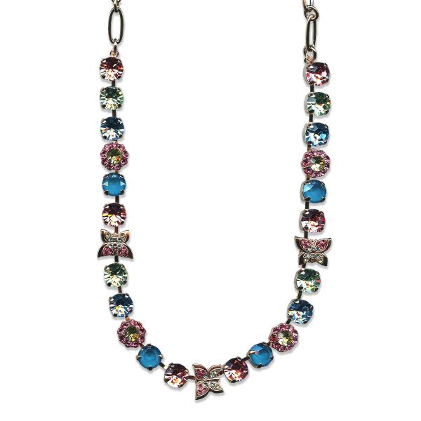Mariana Necklace Exquisite Lt Rose, Aquamarine, Chrysolite, Rose, & Blue Opal Austrian Crystals Spring Flowers Nature Coll.