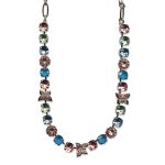 Mariana Necklace Exquisite Lt Rose, Aquamarine, Chrysolite, Rose, & Blue Opal Austrian Crystals Spring Flowers Nature Coll. - Image 2