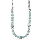 Mariana Necklace Turq Mineral, Chrysolite Opal, Mint Green, & Clear Austrian Crystals Mojito Cocktail Hour Coll.