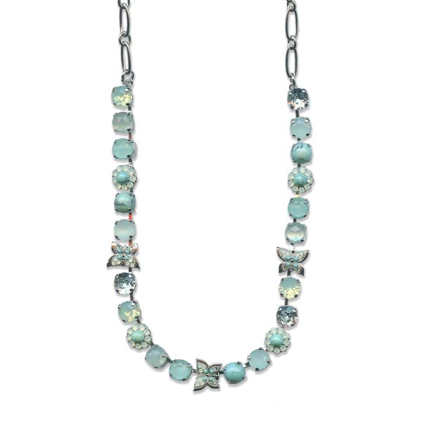 Mariana Necklace Turq Mineral, Chrysolite Opal, Mint Green, & Clear Austrian Crystals Mojito Cocktail Hour Coll.