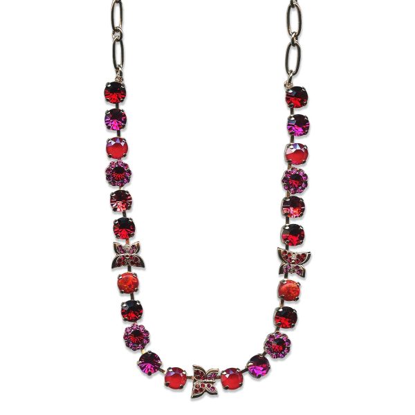 Mariana Necklace Stunning Ruby SO Mineral, Siam, & Fuchsia Austrian Crystals My Treasures Coll.